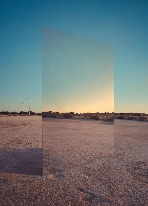 Abstract Landscape with Geometric Overlay, minimal, abstract, warm