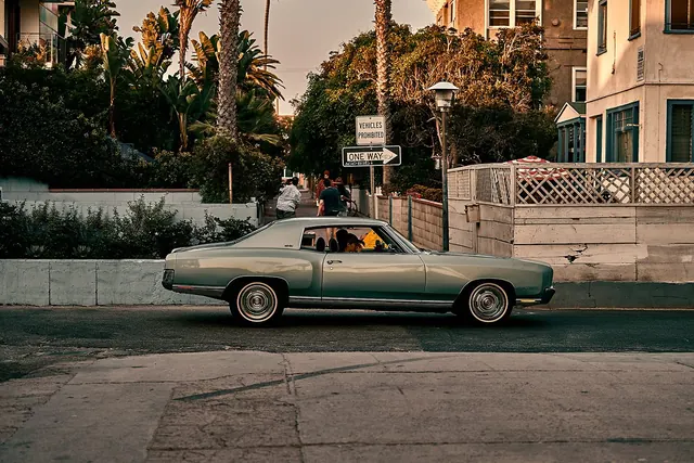 Vintage Car in Urban Setting