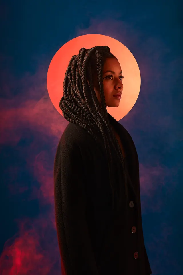 Portrait with Circular Backdrop