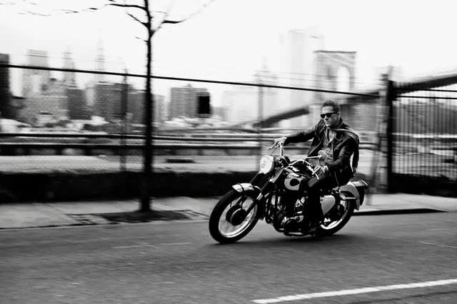 Motorcycle Rider in Urban Setting