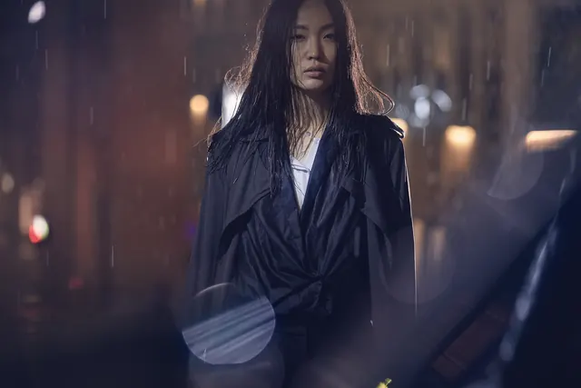Cinematic Portrait in Rain