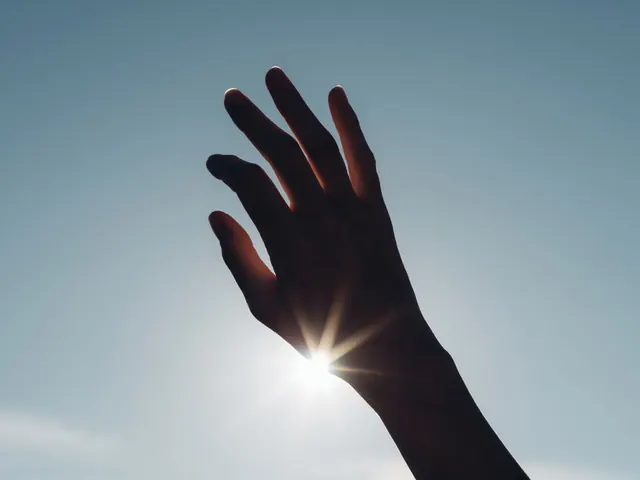 Silhouette Hand Against Sun