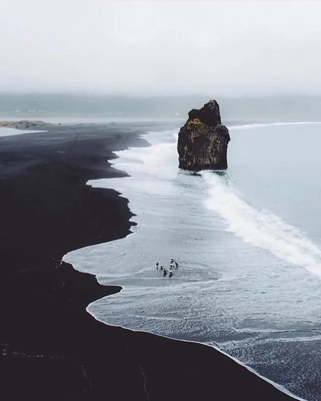 Black Sand Beach Landscape