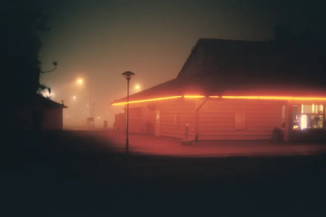 Foggy Night Street Scene