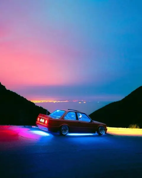 Retro Sports Car at Dusk