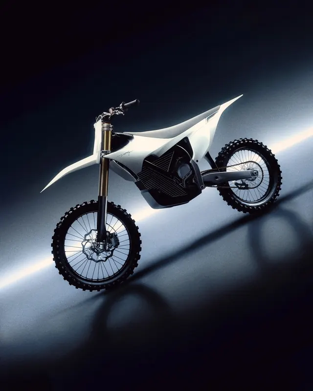 Electric Motorcycle Studio Shot