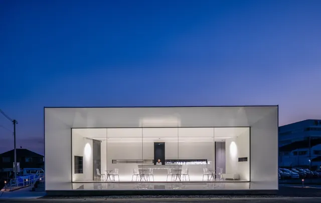 Modern Architectural Pavilion at Dusk