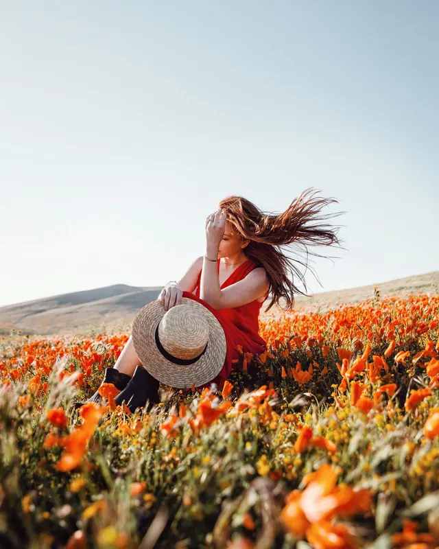 Woman in Flower Field