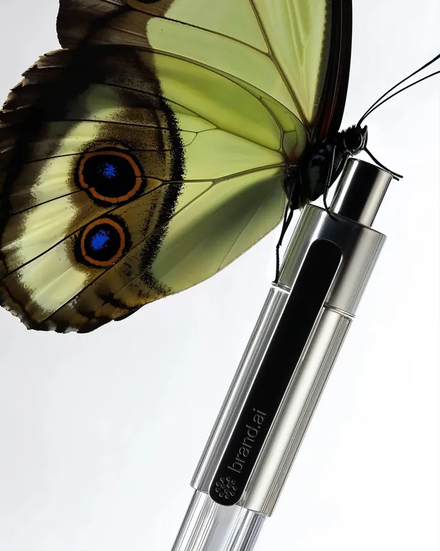 Butterfly on Metallic Pen