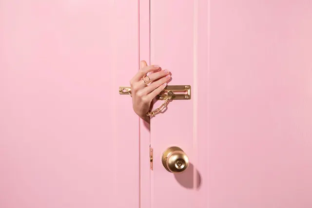 Pink Door Handle Detail