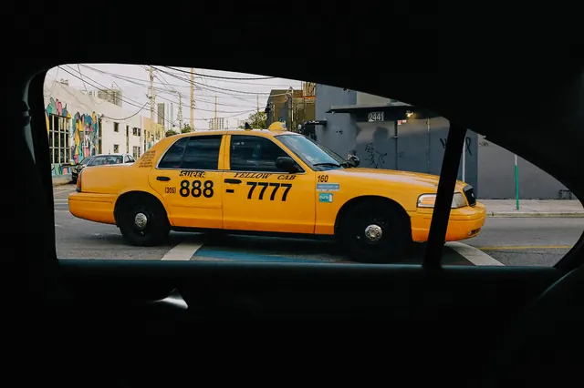 Taxi in Cityscape