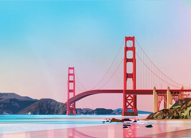 Golden Gate Bridge Reflection