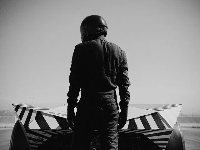 Monochrome Figure in Landscape