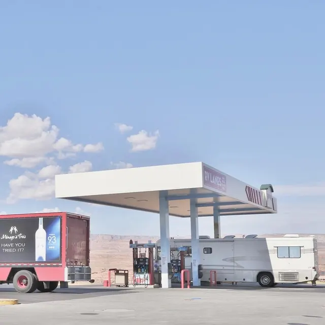 Gas Station Truck Stop Scene