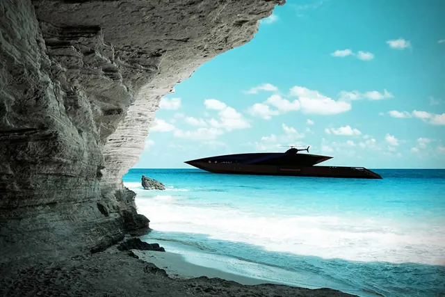 Ship in Coastal Cave