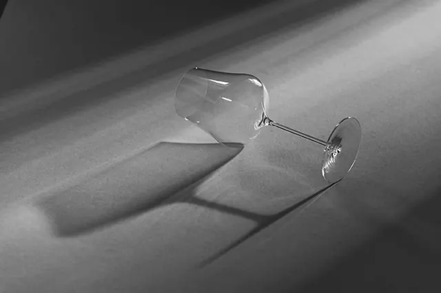Monochrome Wine Glass Shadow Study