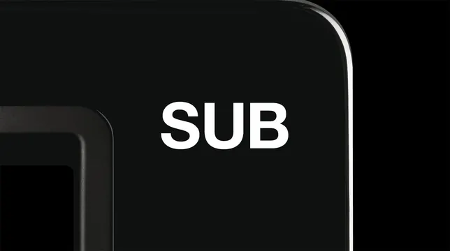 SUB glossy black device macro, minimal, technical, dark
