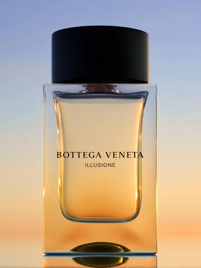 Bottega Veneta Illusione perfume bottle, luxury, minimal, light