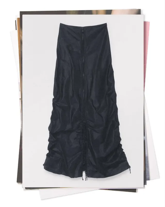 Black Silk Trousers Product Shot