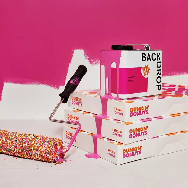 Dunkin x Backdrop paint collab, playful, photographic, light
