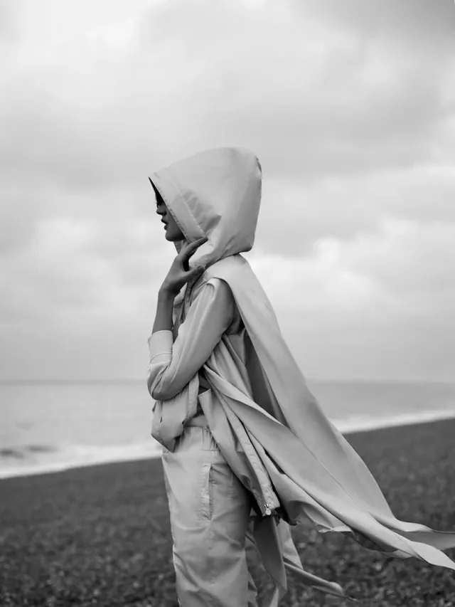 Monochrome Beach Portrait