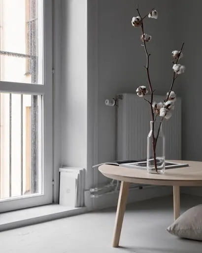 Minimalist Interior with Floral Arrangement