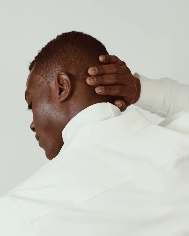 Close-up Portrait of Man, minimal, photographic, light