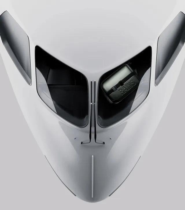 White Futuristic Helmet Close-up