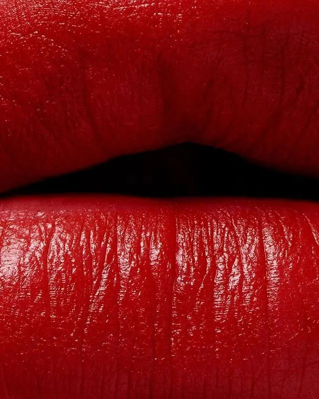 Macro Red Lip Close-up