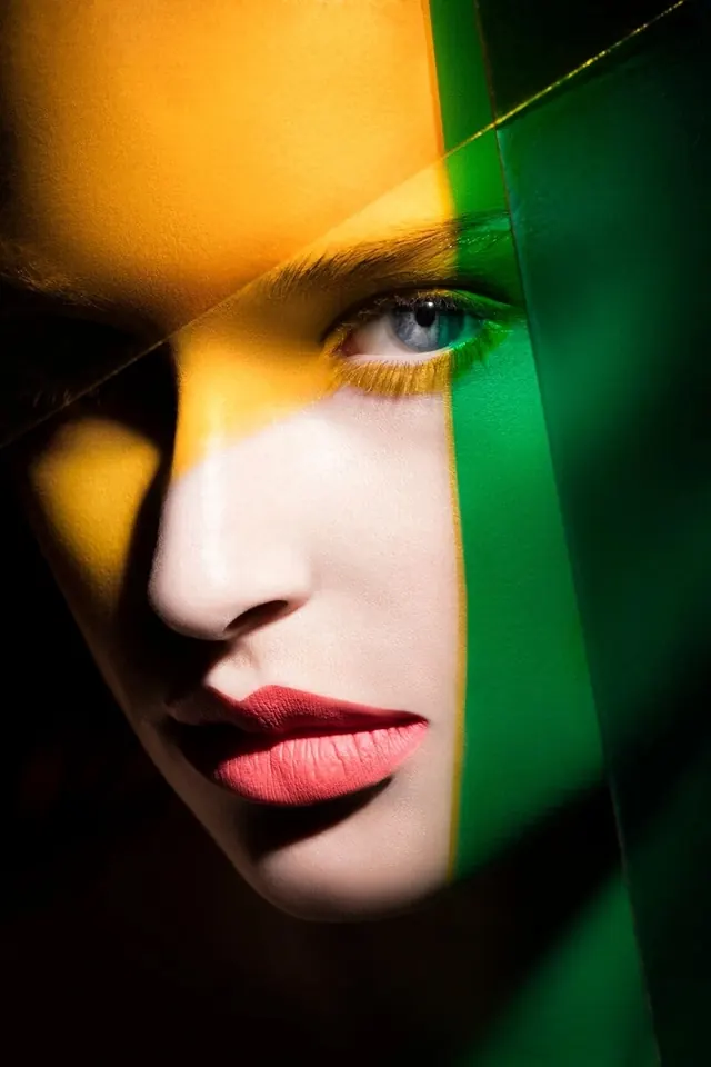 Abstract Portrait with Color Overlays
