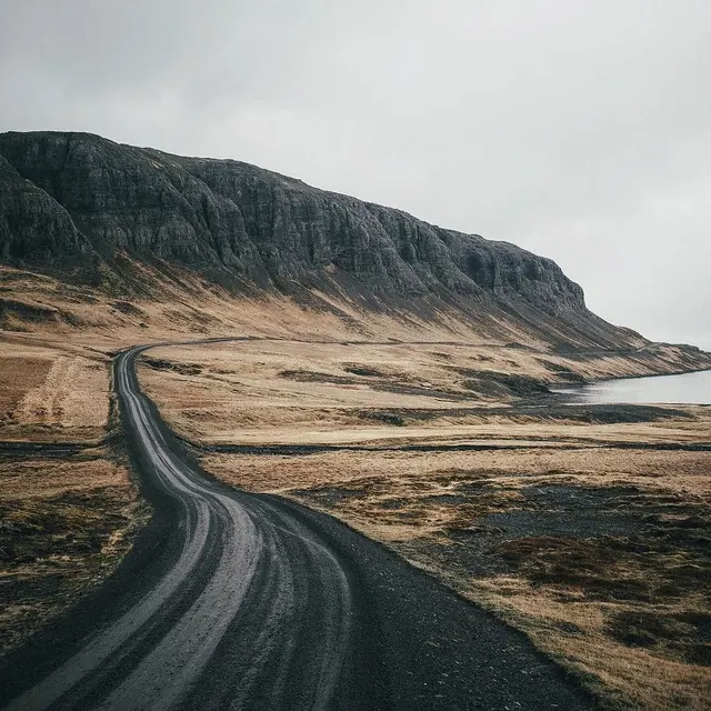 Icelandic Mountain Road Landscape