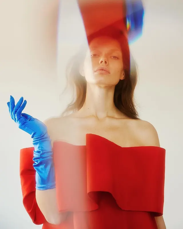 Abstract Red and Blue Figure