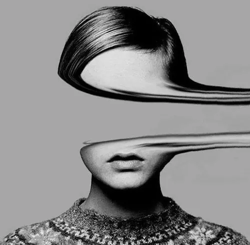 Abstract Portrait Distortion, monochrome, abstract, monochrome