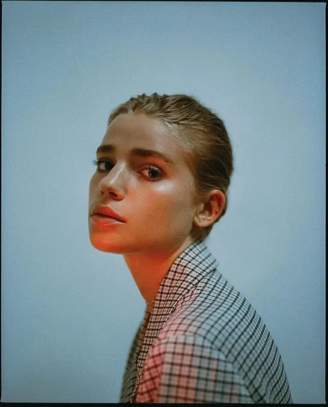 Portrait of a Woman in Plaid