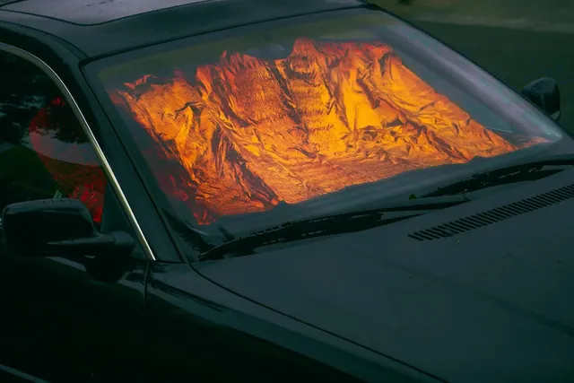 Car Interior with Orange Glow