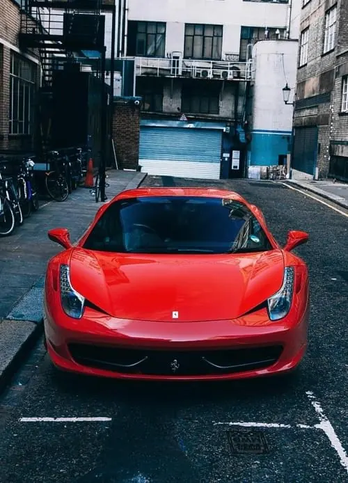 Red Sports Car at Night