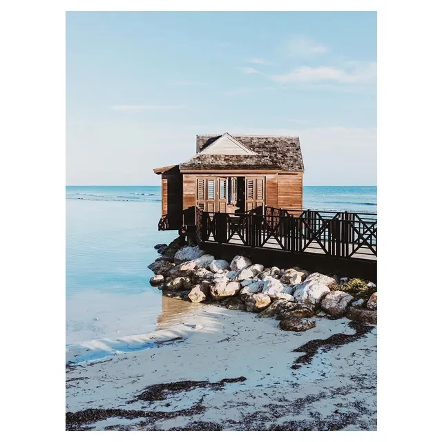 Wooden Pier Structure on Beach