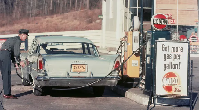 Vintage Gas Station Scene