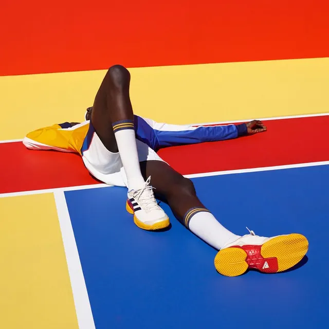 Athlete on Track Graphic, minimal, geometric, vibrant