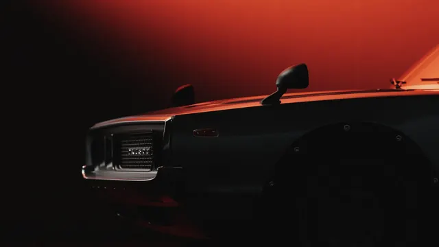 Red Lit Classic Car
