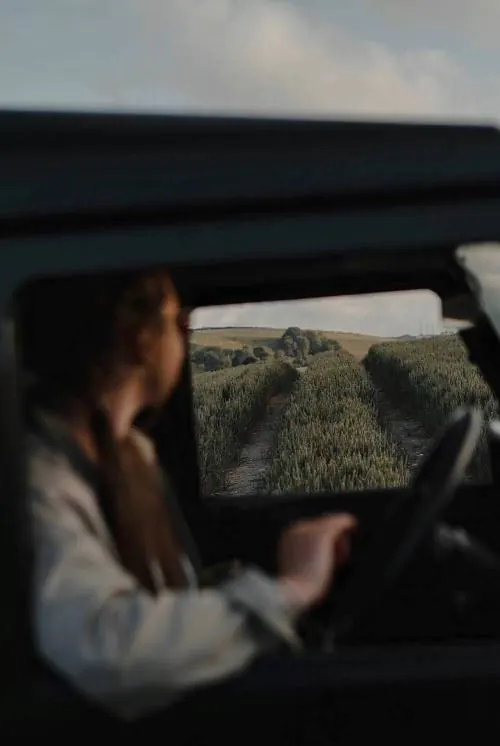 Woman in Car Interior