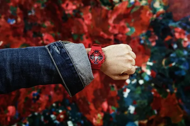 Wristwatch and Denim Close-up