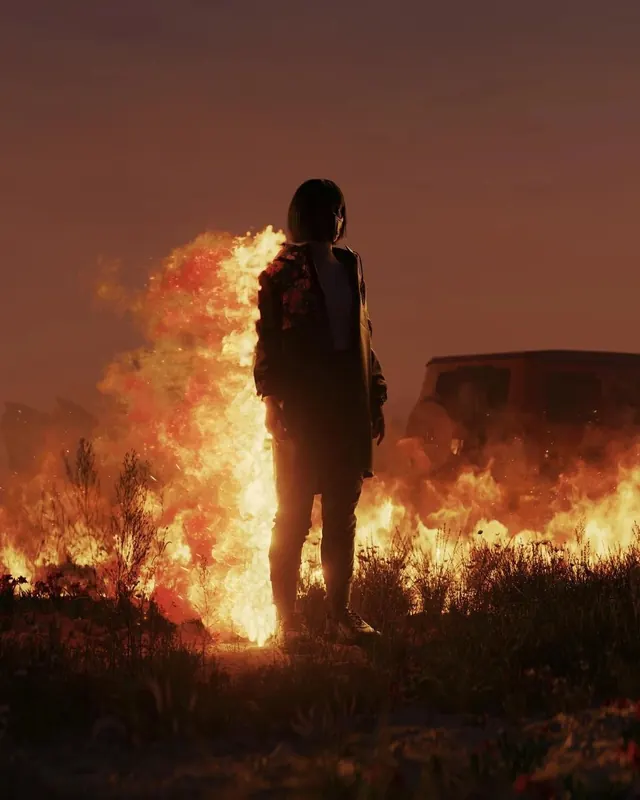 Silhouette in Fire