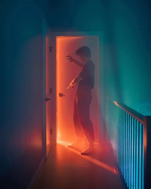 Person in Glowing Doorway