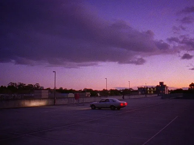 Purple Twilight Parking Lot