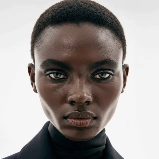 Portrait of a person with short hair