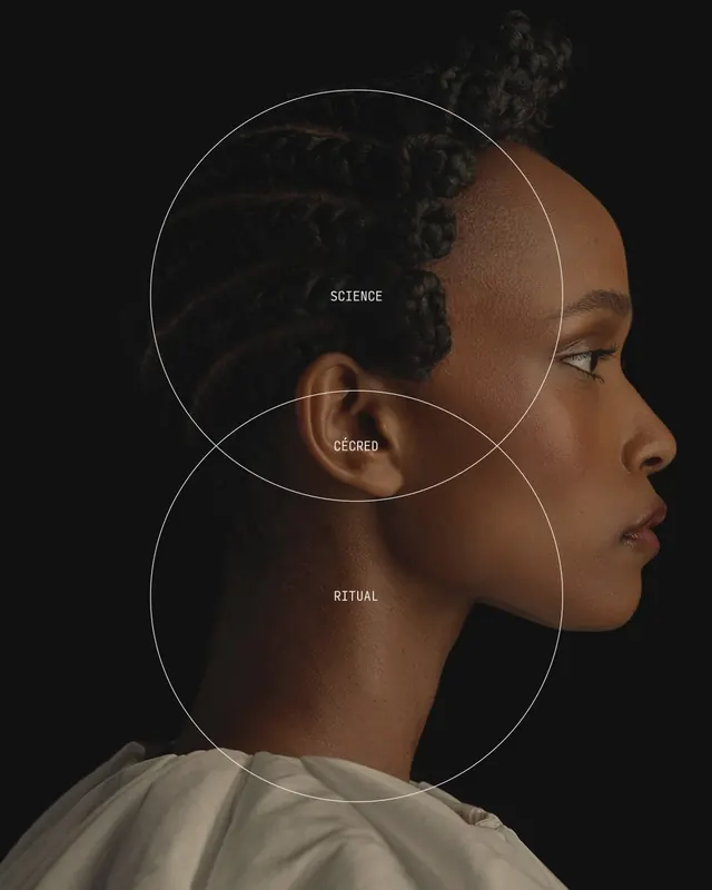 Minimalist Portrait with Circular Overlays, minimal, light-mode, high-contrast