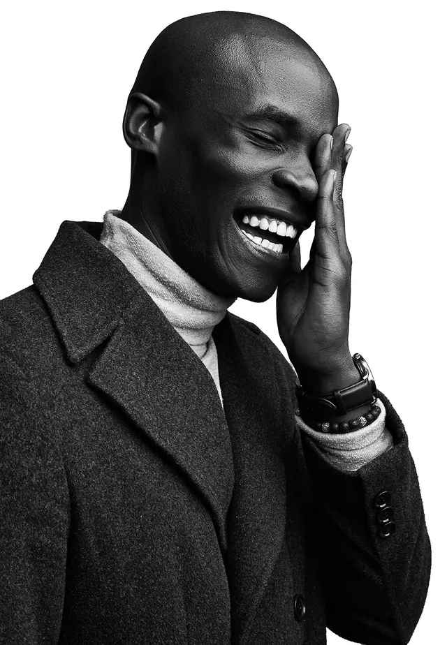 Black and White Portrait of a Smiling Man