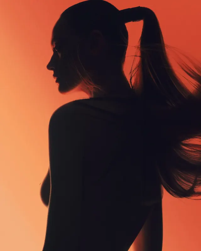 Silhouette Portrait in Orange Gradient