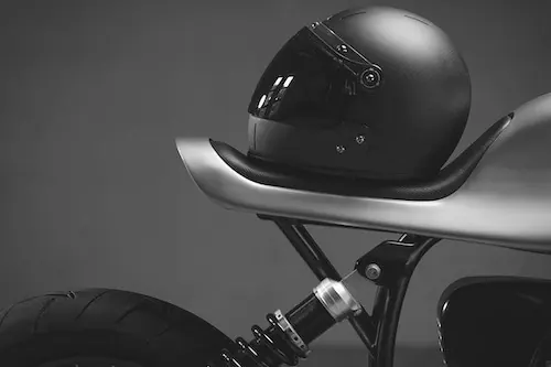 Motorcycle Helmet and Bike Detail